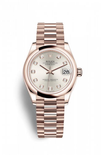 Remontoir à montres pour montre Rolex Datejust 31 Datejust 31 Rose Or / Domed / Argent - Diamond / President