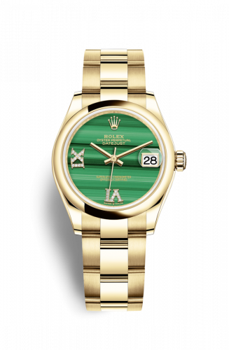 Remontoir à montres pour montre Rolex Datejust 31 Datejust 31 Yellow Or / Domed / Malachite / Oyster