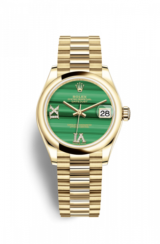 Remontoir à montres pour montre Rolex Datejust 31 Datejust 31 Yellow Or / Domed / Malachite / President