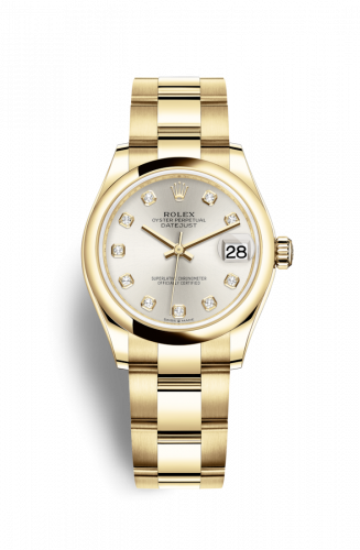 Remontoir à montres pour montre Rolex Datejust 31 Datejust 31 Yellow Or / Domed / Argent - Diamond / Oyster