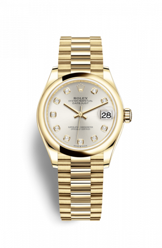 Remontoir à montres pour montre Rolex Datejust 31 Datejust 31 Yellow Or / Domed / Argent - Diamond / President