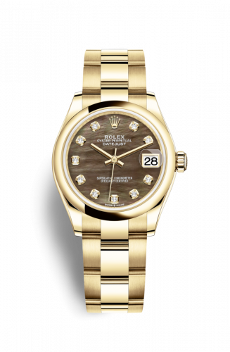 Remontoir à montres pour montre Rolex Datejust 31 Datejust 31 Yellow Or / Domed / Noire MOP / Oyster