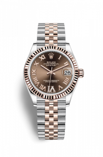 Remontoir à montres pour montre Rolex Datejust 31 Datejust 31 Stainless Steel/ Rose Or / Fluted / Chocolate - Roman / Jubilee