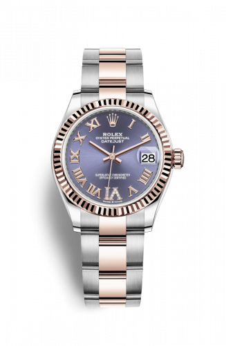 Remontoir à montres pour montre Rolex Datejust 31 Datejust 31 Stainless Steel/ Rose Or / Fluted / Aubergine - Roman / Oyster