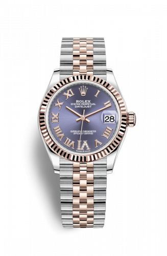 Remontoir à montres pour montre Rolex Datejust 31 Datejust 31 Stainless Steel/ Rose Or / Fluted / Aubergine - Roman / Jubilee