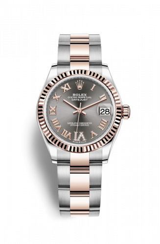 Remontoir à montres pour montre Rolex Datejust 31 Datejust 31 Stainless Steel / Rose Or / Fluted / Gris - Roman / Oyster