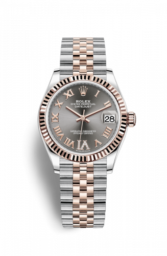 Remontoir à montres pour montre Rolex Datejust 31 Datejust 31 Stainless Steel/ Rose Or / Fluted / Gris - Roman / Jubilee