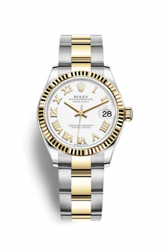 Remontoir à montres pour montre Rolex Datejust 31 Datejust 31 Stainless Steel / Yellow Or / Fluted / Blanc - Roman / Oyster