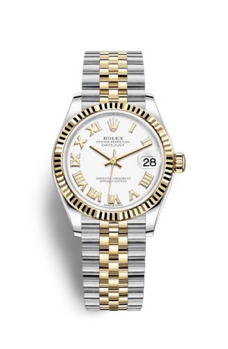 Remontoir à montres pour montre Rolex Datejust 31 Datejust 31 Stainless Steel / Yellow Or / Fluted / Blanc - Roman / Jubilee