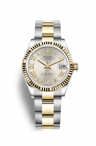 Remontoir à montres pour montre Rolex Datejust 31 Datejust 31 Stainless Steel / Yellow Or / Fluted / Argent - Roman / Oyster