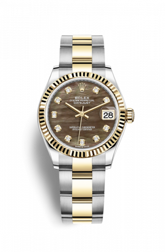 Remontoir à montres pour montre Rolex Datejust 31 Datejust 31 Stainless Steel / Yellow Or / Fluted / Noire MOP / Oyster