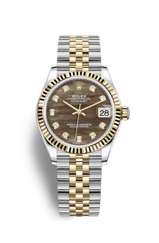 Remontoir à montres pour montre Rolex Datejust 31 Datejust 31 Stainless Steel / Yellow Or / Fluted / Noire MOP / Jubilee