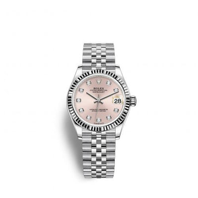 Remontoir à montres pour montre Rolex Datejust 31 Datejust 31 Stainless Steel Fluted / Jubilee / Rose - Diamond