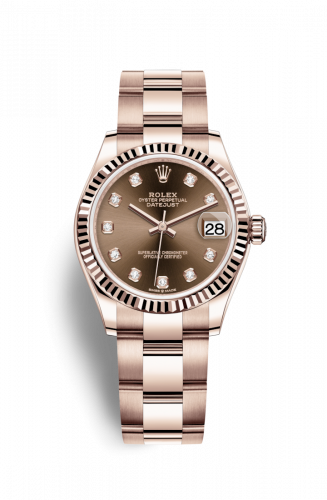 Remontoir à montres pour montre Rolex Datejust 31 Datejust 31 Rose Or / Fluted / Chocolate - Diamond / Oyster