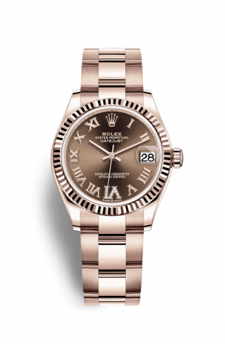 Remontoir à montres pour montre Rolex Datejust 31 Datejust 31 Rose Or / Fluted / Chocolate - Roman / Oyster