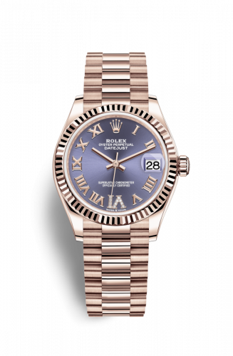 Remontoir à montres pour montre Rolex Datejust 31 Datejust 31 Rose Or / Fluted / Aubergine - Roman / President