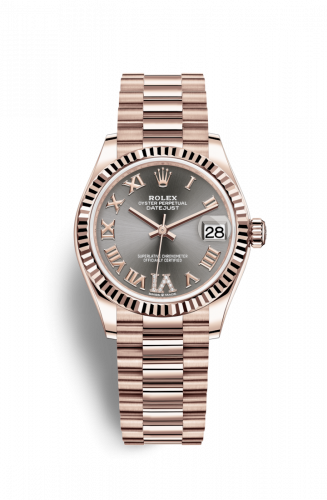 Remontoir à montres pour montre Rolex Datejust 31 Datejust 31 Rose Or / Fluted / Gris - Roman / President