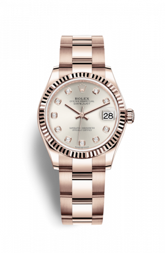 Remontoir à montres pour montre Rolex Datejust 31 Datejust 31 Rose Or / Fluted / Argent - Diamond / Oyster