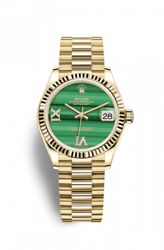 Remontoir à montres pour montre Rolex Datejust 31 Datejust 31 Yellow Or / Fluted / Malachite / President