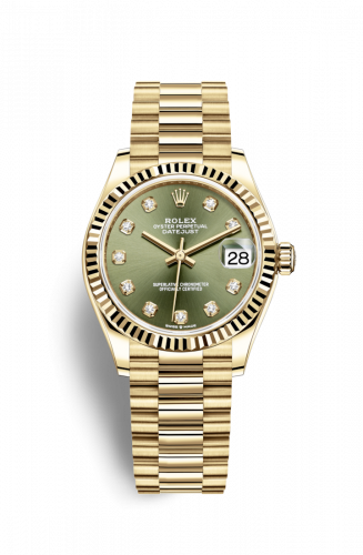 Remontoir à montres pour montre Rolex Datejust 31 Datejust 31 Yellow Or / Fluted / Olive - Diamond / President
