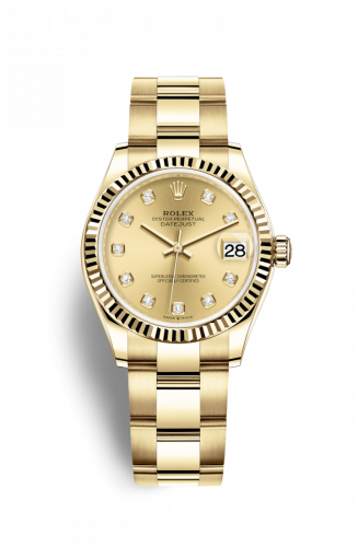 Remontoir à montres pour montre Rolex Datejust 31 Datejust 31 Yellow Or / Fluted / Champagne - Diamond / Oyster