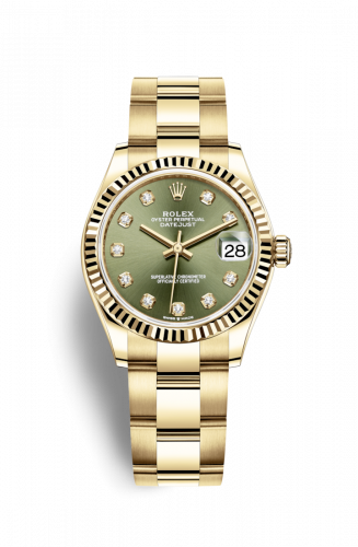 Remontoir à montres pour montre Rolex Datejust 31 Datejust 31 Yellow Or / Fluted / Olive - Diamond / Oyster