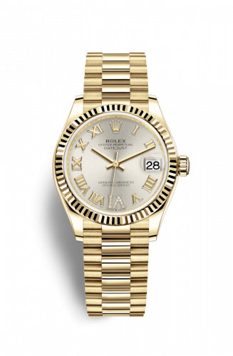 Remontoir à montres pour montre Rolex Datejust 31 Datejust 31 Yellow Or / Fluted / Argent - Roman / President