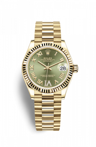 Remontoir à montres pour montre Rolex Datejust 31 Datejust 31 Yellow Or / Fluted / Olive - Roman / President