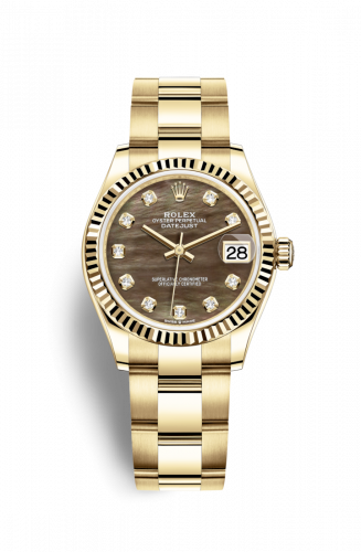 Remontoir à montres pour montre Rolex Datejust 31 Datejust 31 Yellow Or / Fluted / Noire MOP / Oyster