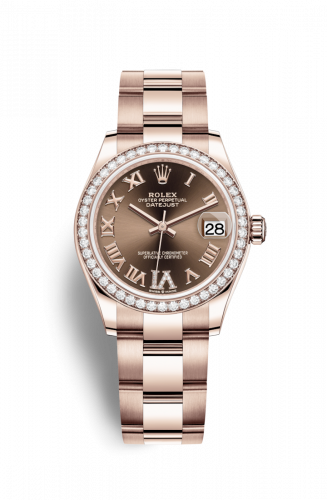 Remontoir à montres pour montre Rolex Datejust 31 Datejust 31 Rose Or / Diamond / Chocolate - Roman / Oyster