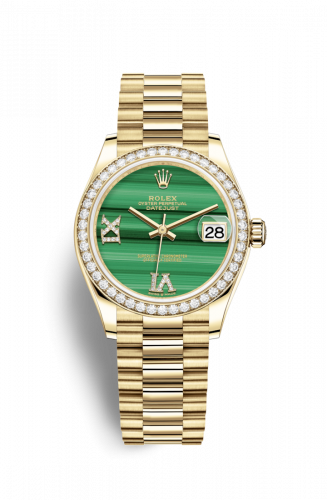 Remontoir à montres pour montre Rolex Datejust 31 Datejust 31 Yellow Or / Diamond / Malachite / President