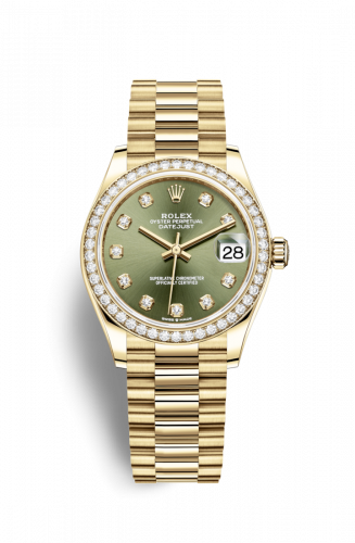 Remontoir à montres pour montre Rolex Datejust 31 Datejust 31 Yellow Or / Diamond / Olive - Diamond / President