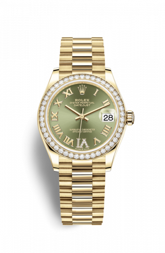 Remontoir à montres pour montre Rolex Datejust 31 Datejust 31 Yellow Or / Diamond / Olive - Roman / President