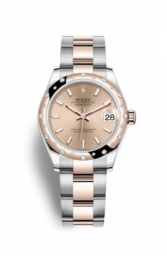 Remontoir à montres pour montre Rolex Datejust 31 Datejust 31 Stainless Steel/ Rose Or / Domed - Diamond / Rose / Oyster