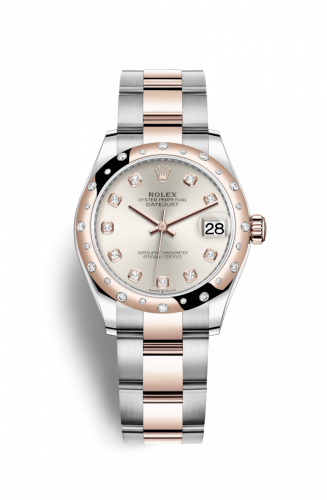 Remontoir à montres pour montre Rolex Datejust 31 Datejust 31 Stainless Steel/ Rose Or / Domed - Diamond / Argent - Diamond / Oyster