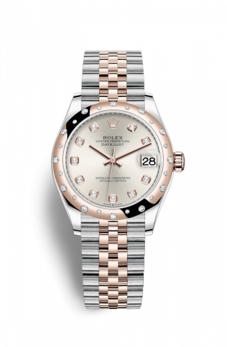 Remontoir à montres pour montre Rolex Datejust 31 Datejust 31 Stainless Steel/ Rose Or / Domed - Diamond / Argent - Diamond / Jubilee
