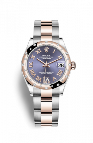 Remontoir à montres pour montre Rolex Datejust 31 Datejust 31 Stainless Steel/ Rose Or / Domed - Diamond / Aubergine - Roman / Oyster