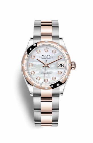 Remontoir à montres pour montre Rolex Datejust 31 Datejust 31 Stainless Steel/ Rose Or / Domed - Diamond / MOP / Oyster