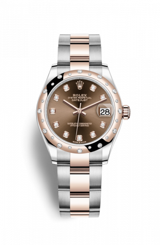 Remontoir à montres pour montre Rolex Datejust 31 Datejust 31 Stainless Steel/ Rose Or / Domed - Diamond / Chocolate - Diamond / Oyster