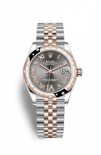 Remontoir à montres pour montre Rolex Datejust 31 Datejust 31 Stainless Steel/ Rose Or / Domed - Diamond / Gris - Roman / Jubilee
