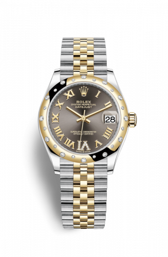 Remontoir à montres pour montre Rolex Datejust 31 Datejust 31 Stainless Steel / Yellow Or / Domed - Diamond / Gris - Roman / Jubilee