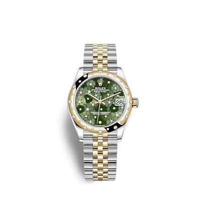 Remontoir à montres pour montre Rolex Datejust 31 Datejust 31 Stainless Steel / Yellow Or / Domed - Diamond / Olive - Floral / Jubilee