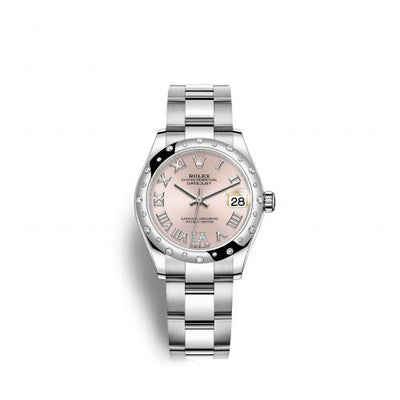 Remontoir à montres pour montre Rolex Datejust 31 Datejust 31 Stainless Steel Domed Diamond / Oyster / Rose - Roman