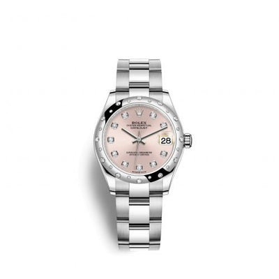 Remontoir à montres pour montre Rolex Datejust 31 Datejust 31 Stainless Steel Domed Diamond / Oyster / Rose - Diamond
