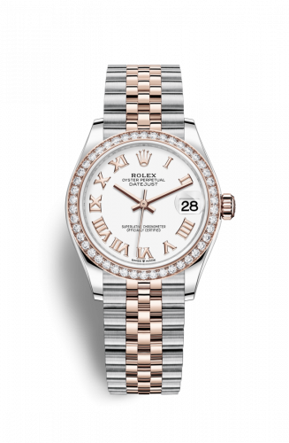 Remontoir à montres pour montre Rolex Datejust 31 Datejust 31 Stainless Steel/ Rose Or / Diamond / Blanc - Roman / Jubilee