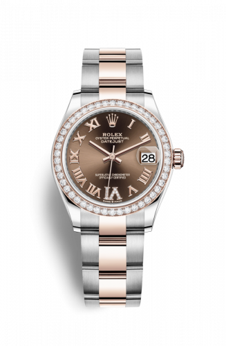 Remontoir à montres pour montre Rolex Datejust 31 Datejust 31 Stainless Steel/ Rose Or / Diamond / Chocolate - Roman / Oyster