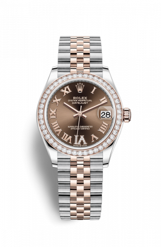 Remontoir à montres pour montre Rolex Datejust 31 Datejust 31 Stainless Steel/ Rose Or / Diamond / Chocolate - Roman / Jubilee