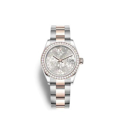 Remontoir à montres pour montre Rolex Datejust 31 Datejust 31 Stainless Steel - Rose Or / Diamond/ Argent - Floral / Oyster