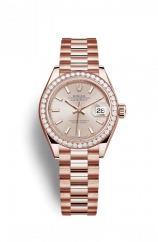 Remontoir à montres pour montre Rolex Lady-Datejust Lady-Datejust 28 Everose Diamond / President / Sundust