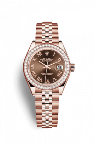 Remontoir à montres pour montre Rolex Lady-Datejust Lady-Datejust 28 Everose Diamond / Jubilee / Chocolate Roman